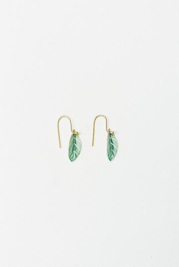 手繪耳環 - 葉子