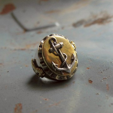 墨西哥騎自行車的人戒指頭骨銀復古黃銅錨海軍世界大戰水手男子