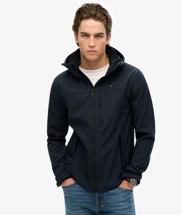 Superdry Men's Hooded Soft Shell Trekker Jacket Navy Size: S