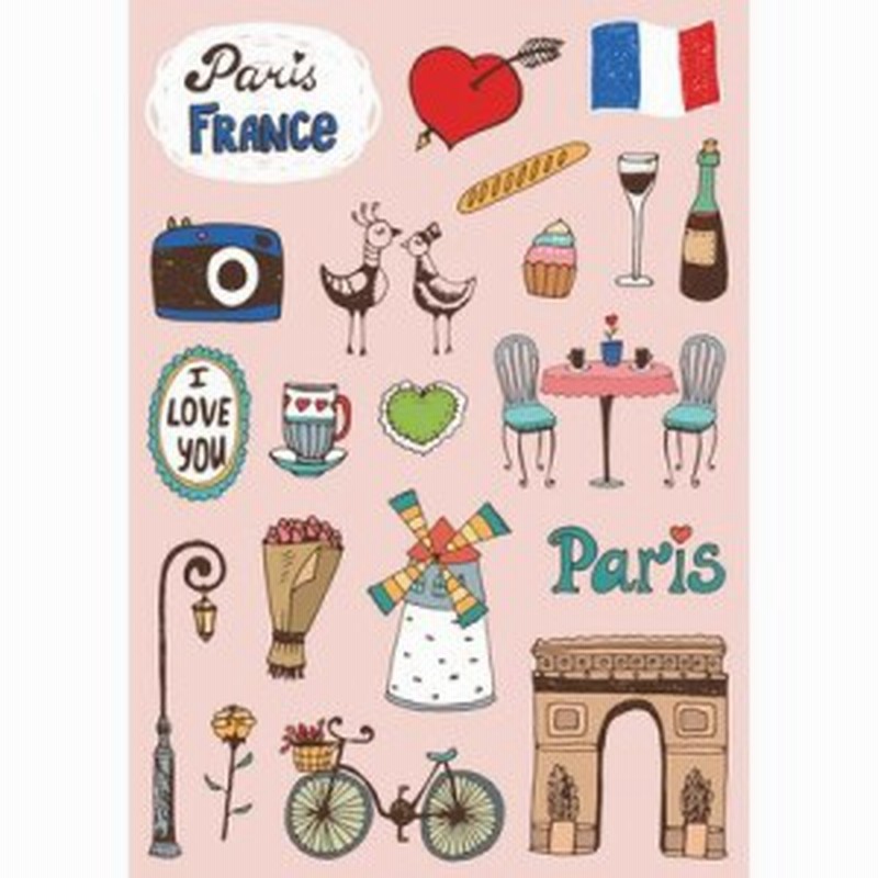 ステッカー パリ Paris イラスト 2種類セット 通販 Lineポイント最大3 0 Get Lineショッピング