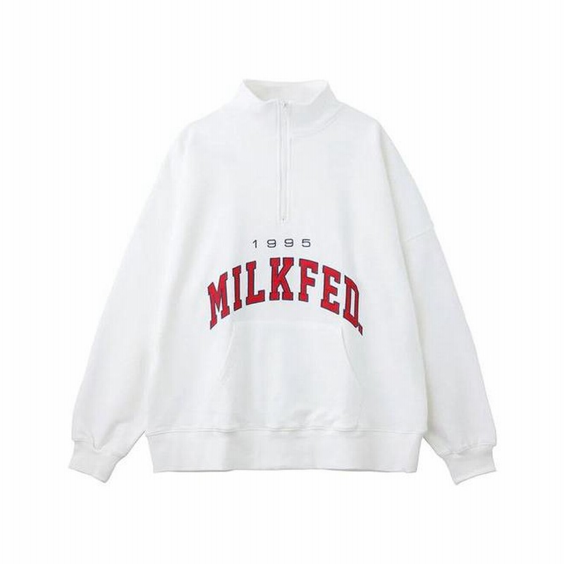 ミルクフェド MILKFED. HALF ZIP BIG SWEAT TOP ハーフジップ ビック