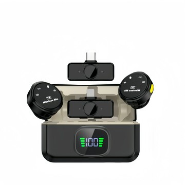 跨境Q9無線領夾麥克風二拖二戶外手機直播攝影收音專用紐扣麥克風【宜家良品百貨】