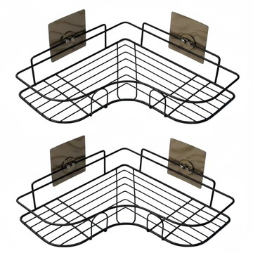 BEAUTY DISPLAY 美得像專櫃 無痕衛浴鐵架  35 x 26.5 x 4.5cm  轉角黑  2個