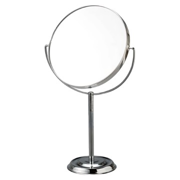 雙面化妝鏡 桌上型  銀色