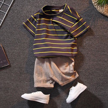 短袖短褲兒童套裝夏裝潮中小童衣服男童寶寶韓版兩件套童裝【時尚大衣櫥】