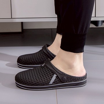 洞洞鞋男防滑透氣涼拖鞋休閒兩穿涼鞋沙灘拖鞋防水包頭拖鞋男【繁星小鎮】