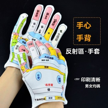 穴位手套 手療按摩工 具手部反射區圖 人體穴位 模型敎學工具 手掌按摩 按摩手套 手部反射區圖 男女通用 均碼有彈性