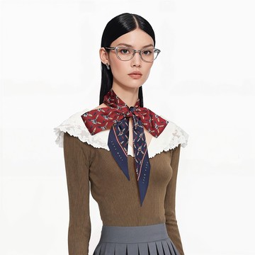 100%桑蠶絲真絲窄領巾/絲巾/飄帶/包柄帶/髮帶 桃心箭頭 LUCY DAL