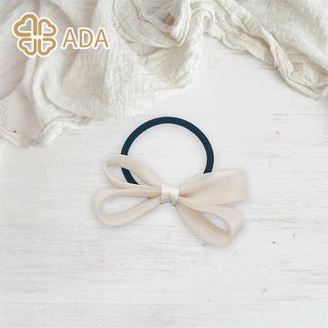 ADA韓風夢紗蝴蝶結髮束米色