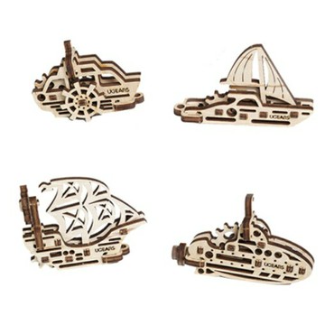 Ugears手癢系列 Fidget - 手癢船船組來自烏克蘭.橡皮筋動力.機械驚奇 ! 科學