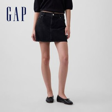 【GAP】牛仔迷你裙-黑色水洗(1180241)