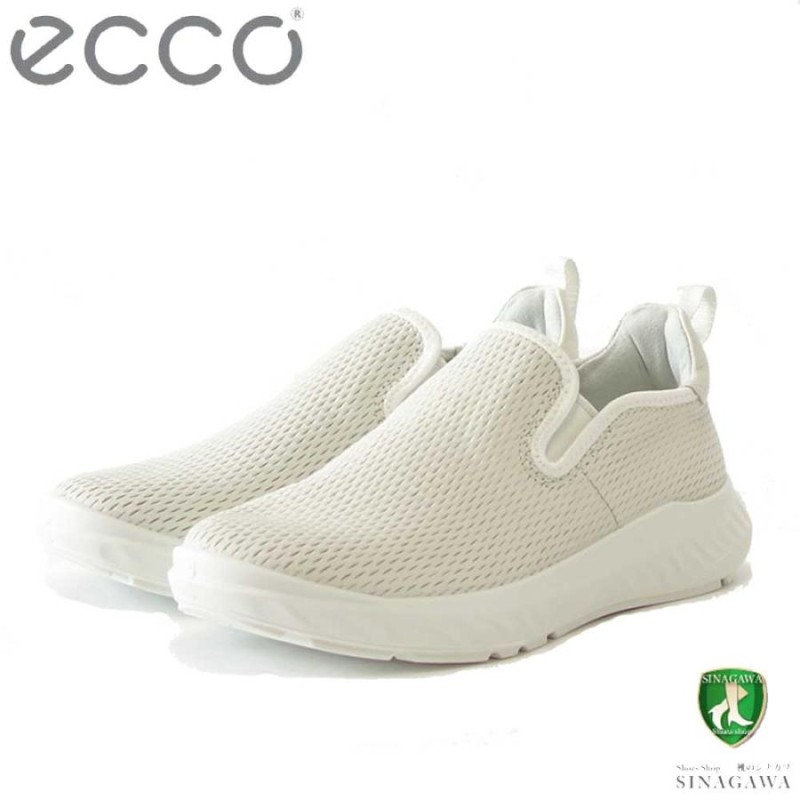 エコー ECCO ATH 1F WOMEN'S LEATHER SLIP ON SHOES ホワイト 834923