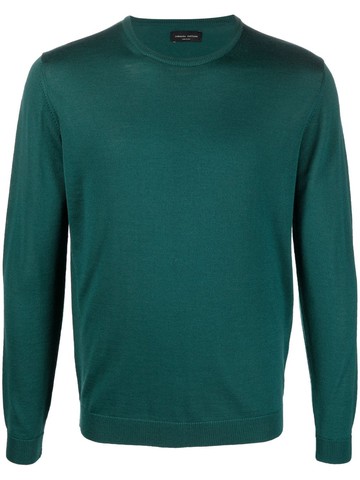 Roberto Collina - crew-neck long-sleeve jumper - men - Merino - 52 - Green