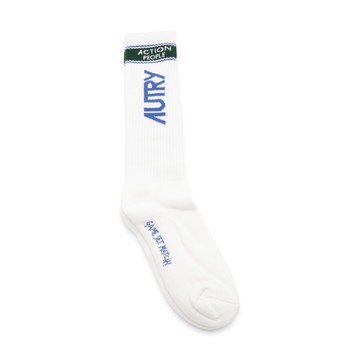 Autry - White Blue And Green Cotton Blend Socks