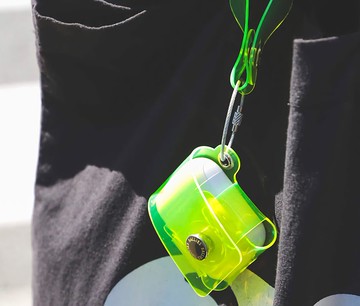 Sallies AirPods Case透視感藍芽耳機保護套(螢光黃)