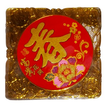 2入春聯  18cm  紅色 + 金色