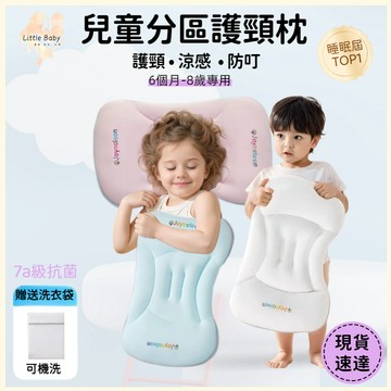 【當天出貨】兒童專用枕 婧麒加大款涼感分區護頸枕 透氣排汗 0-3歲新生兒防扁頭枕3-6歲幼稚園午睡枕 嬰兒枕 贈洗枕袋
