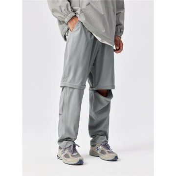 bdpowerup可拆卸兩穿戶外傘兵褲男簡約梭織闊腿運動長褲男寬松