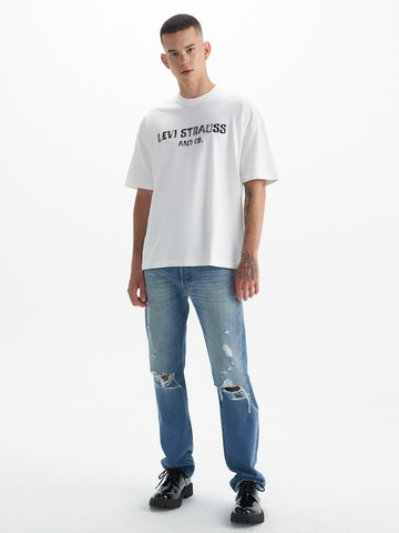 150週年紀念款 重現1983年歷史設計 男款 501排釦淺色直筒牛仔褲 / 精工中藍染開口破壞 熱賣單品