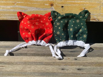 貓耳朵聖誕帽束口袋