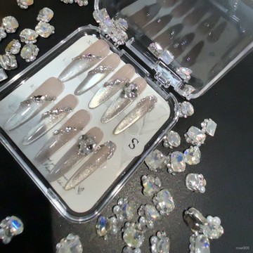 💅現實下殺穿戴甲💅【30天熱銷7183件】新款高級純手工氣質輕奢顯白爆閃美甲法式穿戴貓眼漸變指甲貼片穿戴甲 6UET