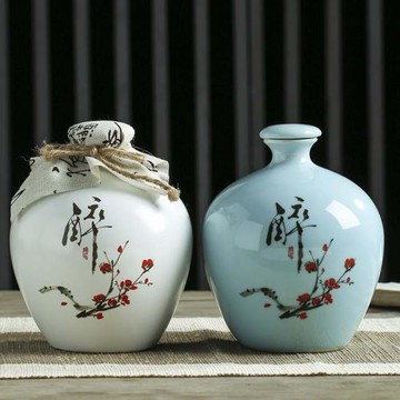 陶瓷泡酒瓶空瓶酒壺景德鎮5斤10斤有蓋家用密封酒缸酒罐酒壇十斤