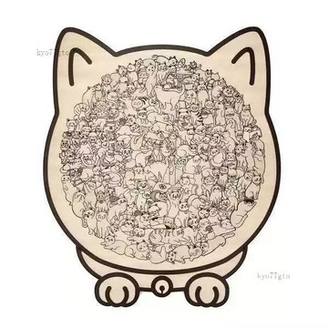 【隔曰到貨】萌寵趣貓集拚圖 135片cat高難度超難異形高品質木質帶框禮物莫蘭迪色 大號 可愛貓咪彩色拚圖