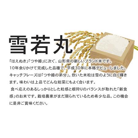 ふるさと納税  特別栽培米雪若丸 無洗米 10kg (5kg×2袋) ×6ヶ月 山形県鶴岡産　鶴岡協同ファーム 山形県鶴岡市