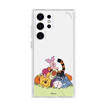 【正版授權】Disney小熊維尼-小熊維尼與朋友們防摔透明SAMSUNG手機殼