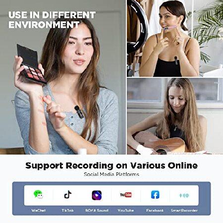 BOYA BY-V10 Wireless Lavalier Microphone for Android USB C Smartphone Tablet External Mini Lapel Type C Microphone for Cell Phone Clip-On Mic for Vide