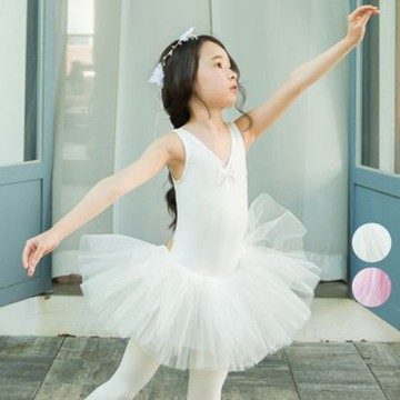 短袖 胸前水鑽硬挺澎澎紗裙芭蕾舞衣 舞蹈裙 表演服裝 舞台 舞蹈班 女童 兒童 童裝 橘魔法 現貨【BB9932】