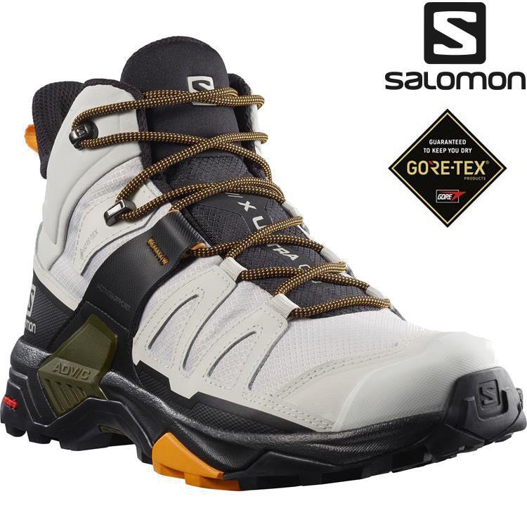 Salomon X Ultra 4 Mid 男款中筒Gore-tex防水登山鞋L41294500 月球岩灰