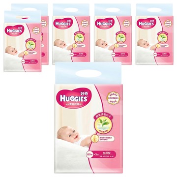 HUGGIES 好奇 天然綠茶清爽親膚嬰兒濕巾 加厚型 80張  3包  6袋
