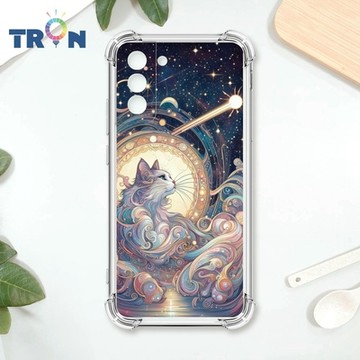 TRON 三星 S21 FE 5G 夏夜流星與貓系列 四角防摔 軟殼 手機殼