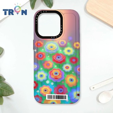 TRON IPhone 16 Pro 炫彩玫瑰花朵 防摔太空載具殼 透黑 軟硬 手機殼