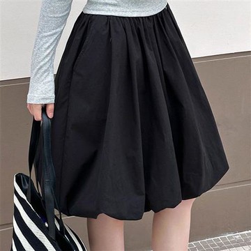 【巴黎精品】現貨+預購 高腰法式半身裙A字裙中長裙蛋糕裙子大碼洋裝寬鬆休閒女裝-甜美花苞女裙子a1kt89