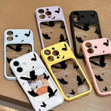 蝴蝶適用蘋果18Promax二合一手機殼iphone17大視窗16歐美風15