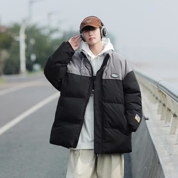 羽絨棉服男秋冬季加厚外套新款立領防寒寬松潮流燈芯絨拼接棉衣