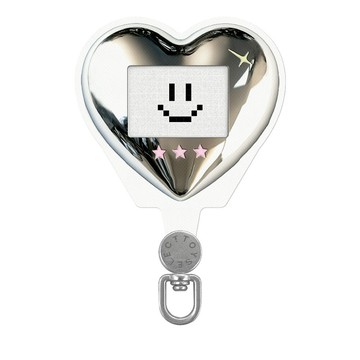 【獨家設計】愛心電子雞旋轉手機掛片/夾片