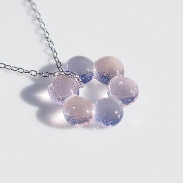 玻璃圓環項鍊 (ry-su【迷你】【華】) 【可選棉繩、925純銀】【預約製作】
