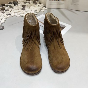 北歐加絨流蘇雪靴