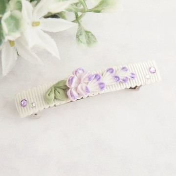紫藤花髮夾 mini (つまみ細工*訂製商品)
