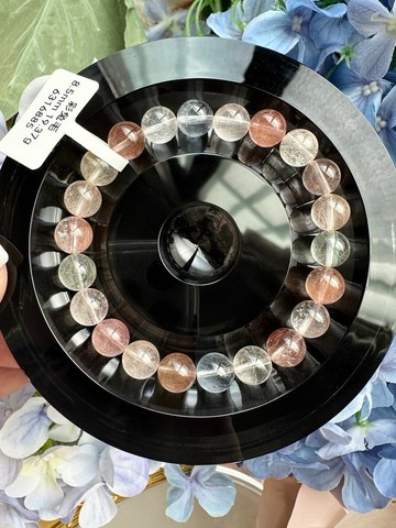 小精品清透料拉絲兔毛水晶8.5mm19.37g增加自信積極正向能量
