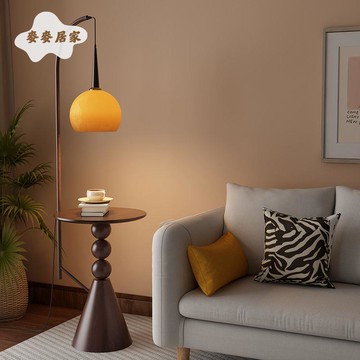 免運 落地燈 美式落地燈 中古風柚子落地燈客廳沙發邊茶幾置物架美式復古臥室床頭立式臺燈 可開發票 全館五折 工廠現貨直銷 新品特價 m9061