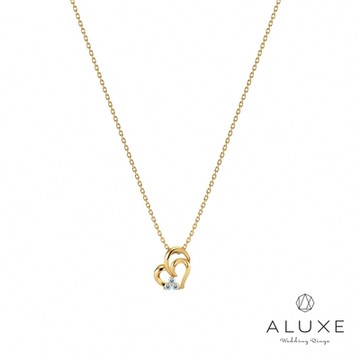 ALUXE 亞立詩 10K金 鑽石項鍊 心之所屬 心形 NN0002