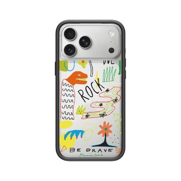 iPhone 17 Pro Max Mod NX -邊框背蓋組合 (相機按鈕) 黑 - MacaronToe 馬卡龍腳趾 - 勇敢一點 We Rock