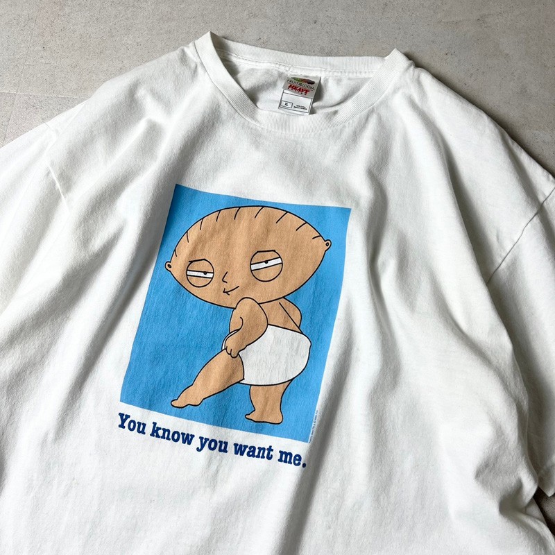 UNKNOWN FAMILY GUY ファミリーガイ ステューウィーグリフィン キャラクタープリントTシャツ ヴィンテージ /eaa338354ブラック系黒色柄