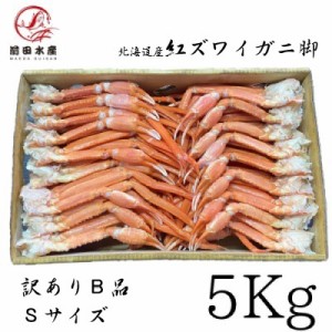 北海道産　紅ずわいがに　脚　5ｋｇ　　Ｂ品　Ｓサイズ　ボイル済み　宝樹丸松田船長応援キャンペーン（ ズワイガニ　ずわい