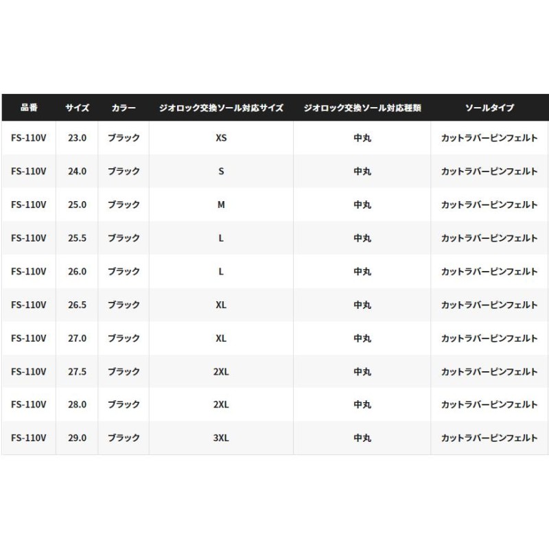 シマノ ジオロック カットラバーピンフェルト ドライシューズ FS-110V ブラック 28cm / フットウェア / 釣具 / shimano |  LINEブランドカタログ