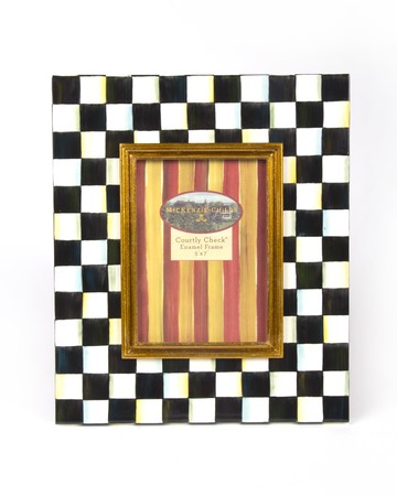 Courtly Check Enamel Frame, 5x7